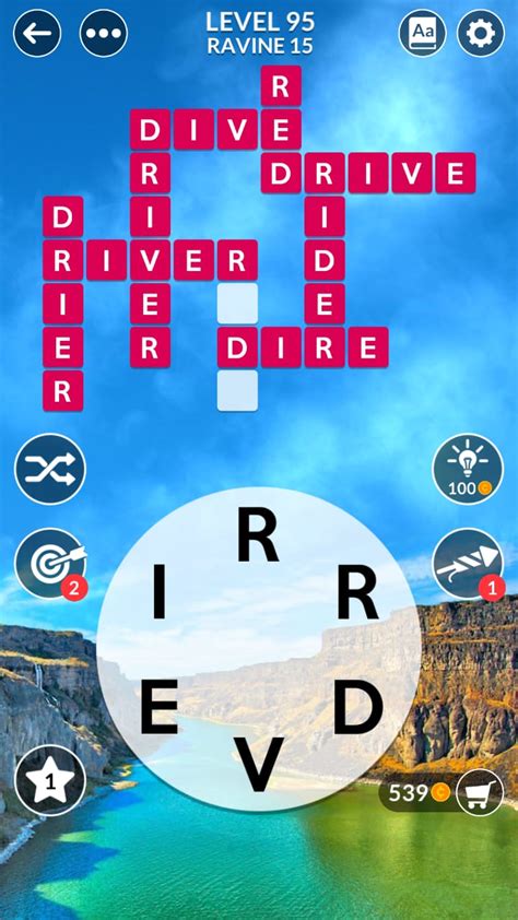 Wordscapes Puzzle Level 95 Answers, Canyon Ravine .